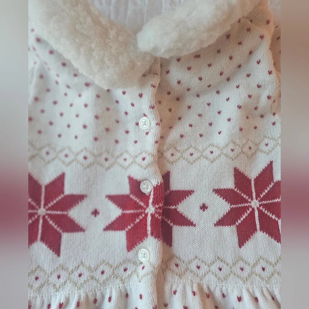 Janie & Jack Faux Ivory Sweater Dress Size 5 - Picture 7 of 7
